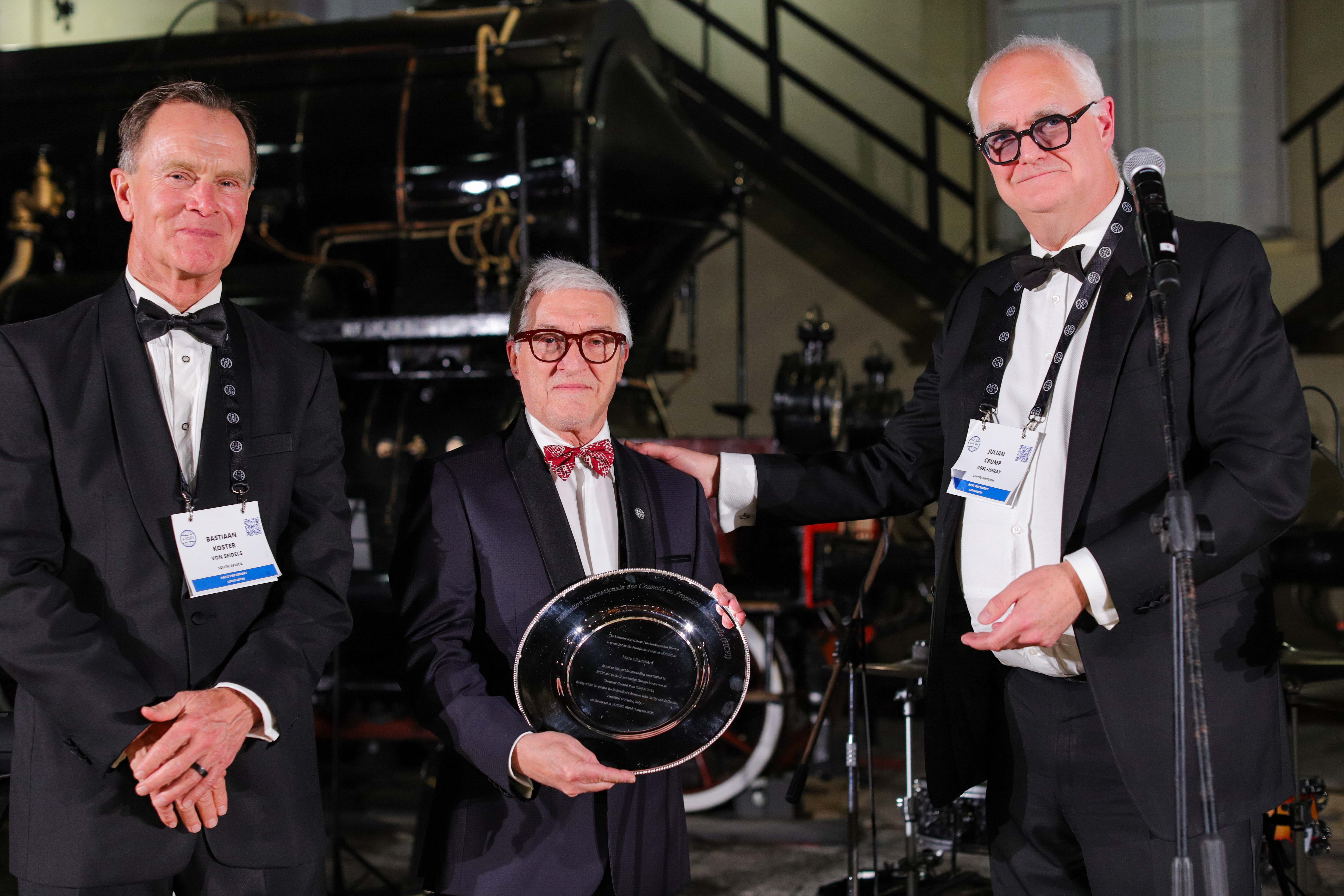 Three men in dinner suits