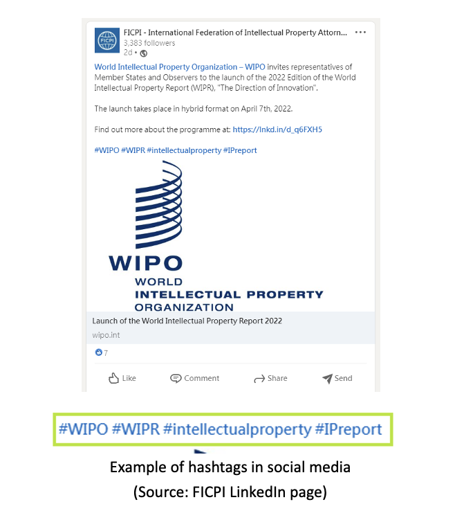 Example of LinkedIn post with hashtag