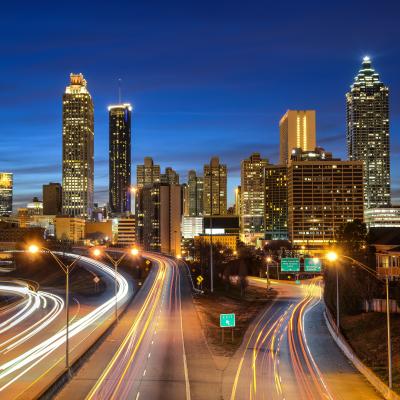 Atlanta highway/CBD at night